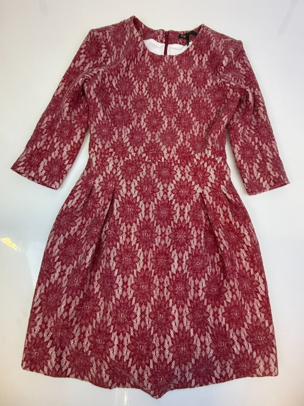 Maje Plum Rola Embroidered Mesh Lace Maxi Dress J4-25